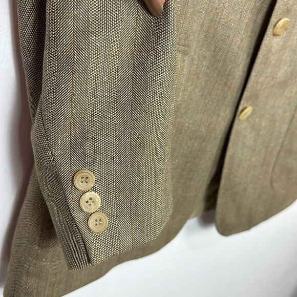 Daks Signature Wool Silk Blend Three Button Closure Blazer Size L - Picture 3 of 14
